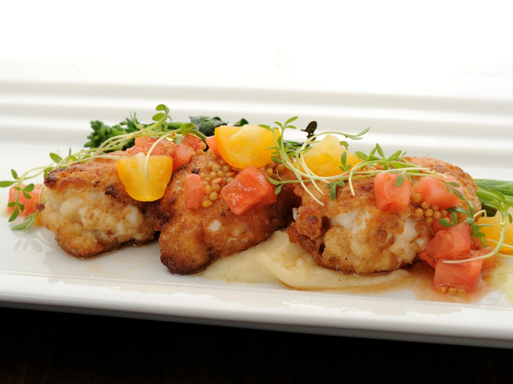 『カリッと焼いた北海道産たらの白子とハナッコリ』