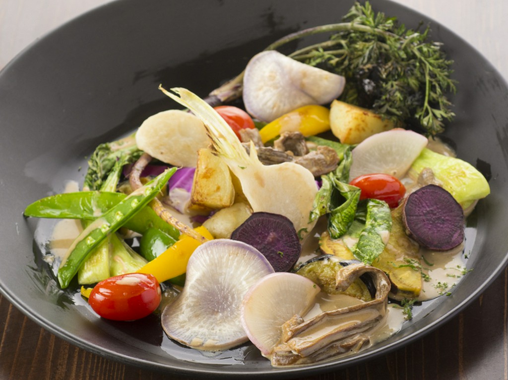 新鮮野菜　『焼き野菜のポルチーニクリームソース』