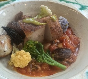 ガスポール乳のみ仔豚のカスレスタイル