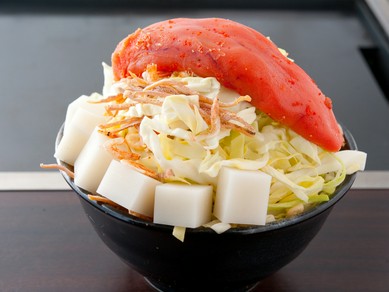 通常サイズよりかなりおおきな一本を丸ごと使用『明太子もち』