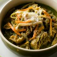 フレッシュなトリッパをジェノヴェーゼでさっぱりと。内臓系が苦手な方にも人気メニューです。