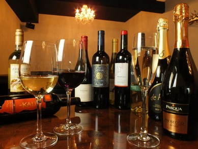 イタリア産ワインを中心に、ワインが充実しています