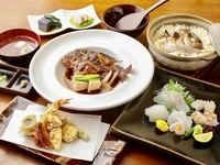 「本物」の明石の魚を中心に備長炭火焼きや天ぷらなど、明石の美味が詰まった人気ナンバー１のコースです！