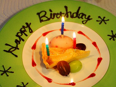 デザートプレートにメッセージを