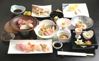 先付、八寸、お造里、炊合せ、焼物、油物、合肴、酢物、本日の飯物、止椀、水物