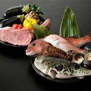 季節が変ったんだと思えるような旬の野菜をふんだんに盛り込んだメニューづくりを心がけています。使用するお肉は黒毛和牛のロースのみ。あっさりとしたサシが特徴です。鮮魚は目で確認し鮮度の良さを随時チェック。