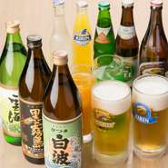 ビール、日本酒、焼酎、そしてソフトドリンクなどは、誰もが飲みやすい定番品が用意されています。さらに、コース料理ご注文の方には飲み放題もOK。必要に応じて、飲み方を変えられます。
