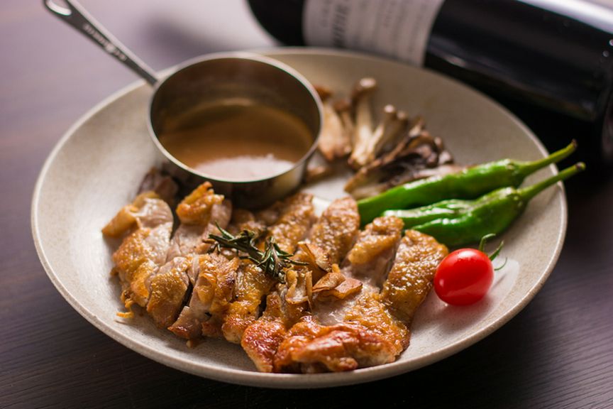 網走産 若鶏の鉄板焼き