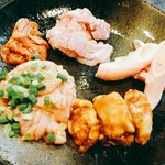活ダコの炭焼きに新鮮な内臓肉！和牛も入った
満足のコース！