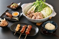 ＜コース内容＞先付・自家製豆腐・薩摩地鶏のたたき・鶏鍋・〆の雑炊or麺