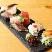 大将厳選の新鮮で美味しい魚を使った盛り！
10種の旬の魚をいろいろ味わっていただけます！
※写真はイメージです