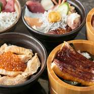 具材を自由にセレクト！お好みの海鮮丼をご賞味ください
