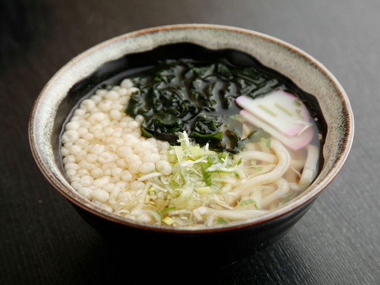 海鮮丼のセットメニュー　セットうどん1玉（わかめ）