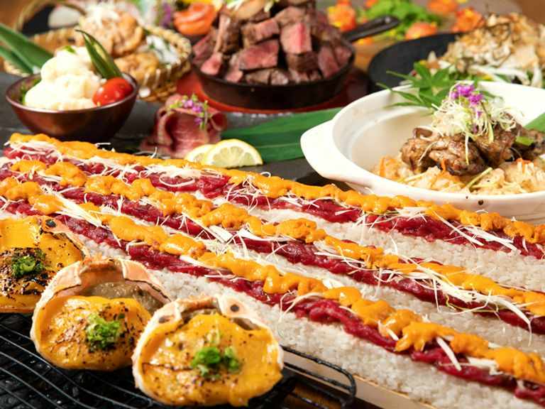 日本でも話題！！【ロングユッケ寿司コース】！飲み放題付き3980円♪