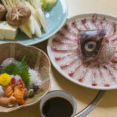 さっと火を通した鯛を、あっさりポン酢で食す口福 『天然鯛しゃぶコース』