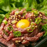 特製ダレと赤身のコラボレーション!!おすすめの一品。