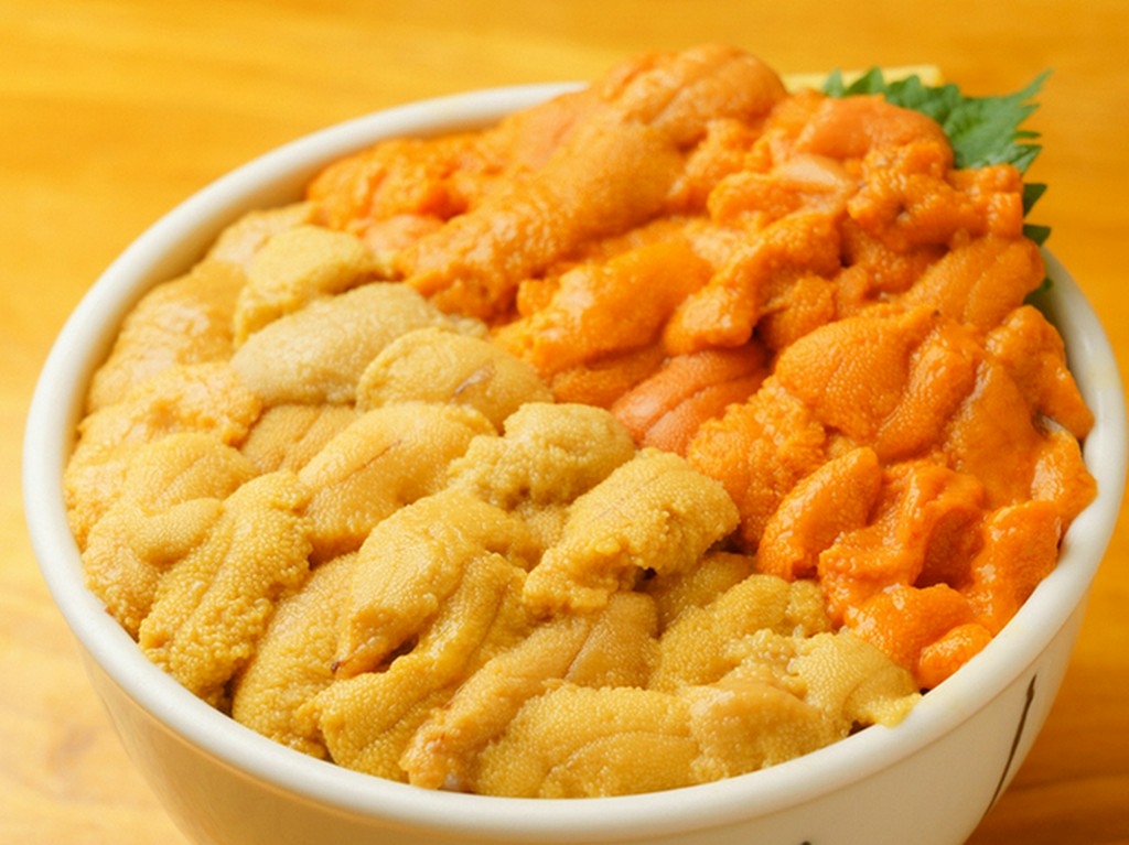 たっぷりと、贅沢に。ばふん・むらさき・うに丼