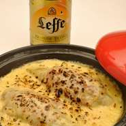 アンディーブ（チコリ）はベルギー料理にかかせない食材。生ハムが味を引き立てます。