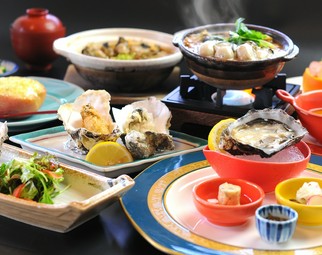 かなわ名物のかきをたっぷりと『かきの喰い切りコース』