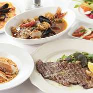 トマト、チーズ、小麦粉などの食材やワインはイタリア直輸入。フィットチーネはイタリア産の小麦粉を使って店内で製麺、ピザ生地もイタリア産の小麦粉を使ったもちもちピッツァです。