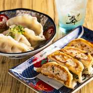 翠ジンソーダと餃子（水餃子or焼き餃子）がついたお得なセットとなっております!