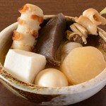 ・大根 220円・たまご110円・はんぺん198円・ごぼう巻198円・駆け込み餅220円・こんにゃく110円・さつま揚げ198円