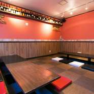 テーブル席はもちろん、掘りごたつのお席もございます。
１名様からチョイ飲み～ご宴会にご利用ください。
