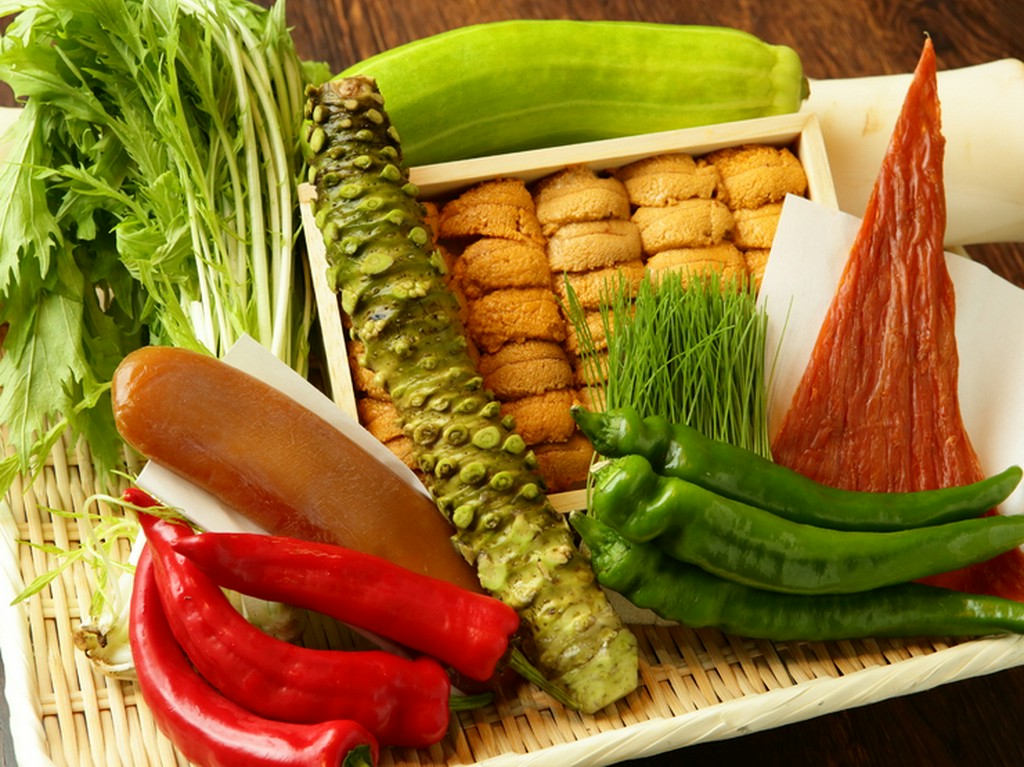 旬の食材を一品ずつ調理