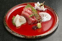 器にもこだわった、その日の旬のお魚でつくりあげる『本日の三点盛り』