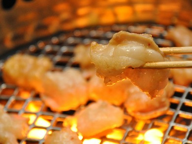 新鮮なホルモンは塩だけでもいける! ビールがすすみます