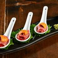 生うにと牛肉の素敵なマリアージュ
