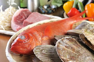 群馬県産「赤城和牛」や地物の野菜や海の幸