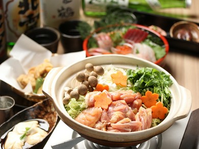 牡蠣鍋・越乃鶏鍋など鍋料理充実