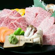 経験豊かな料理人が目利きされたA5ランクの「黒毛和牛」が提供されています。恵まれた環境で育った上質なお肉がもたらす、至福の味わいが堪能できます。