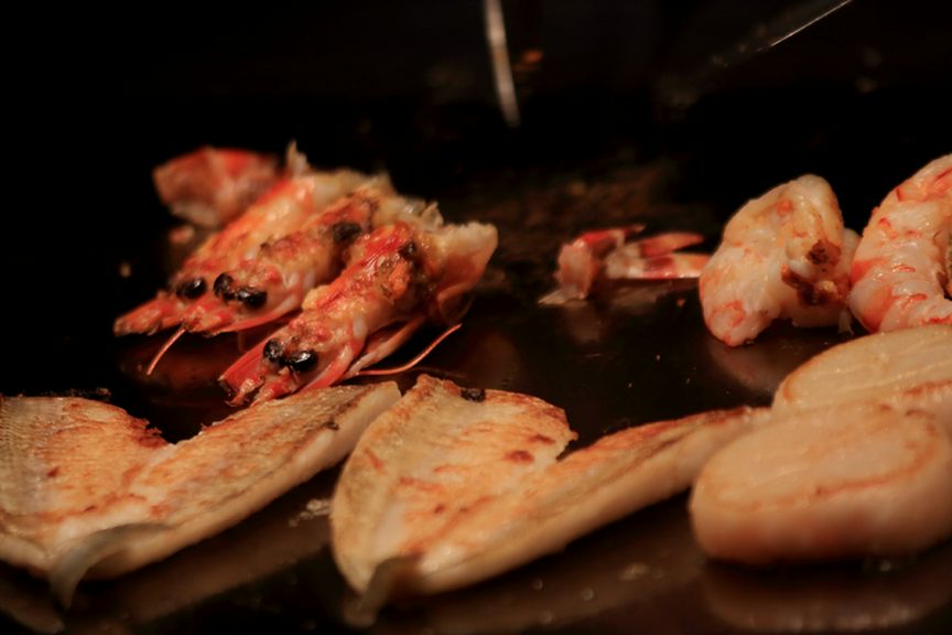 焼きたての魚介類がいただけます