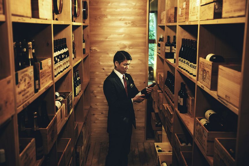 ワインと合わせるペアリングコースには、地酒も登場