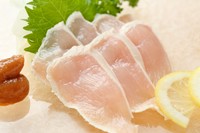 厚めに切った手羽身だからこそ感じられる食感。ほどよい鶏のあぶらが、たまり醤油につけた瞬間に浮き上がる。薬味として添えらた梅肉が、より鶏のうまみを引き出します。