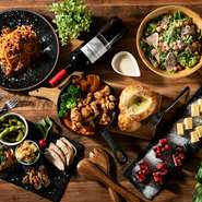 昼から飲むからこそ特別で美味しい！SNS映え間違いなしの「とろーりチーズのパネチキン」がいただけるコースや「バーニャカウダー食べ放題」コースなど！昼から飲めるコースを豊富に取り揃えております。