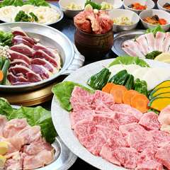 焼肉とお鍋が楽しめる大人気コース
鴨鍋・もつ鍋からお好みの鍋を選べるコース