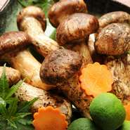香り高い松茸、粘りの強い貴重な「秦荘産自然薯」をはじめ、旬の食材を使った料理に定評があります。