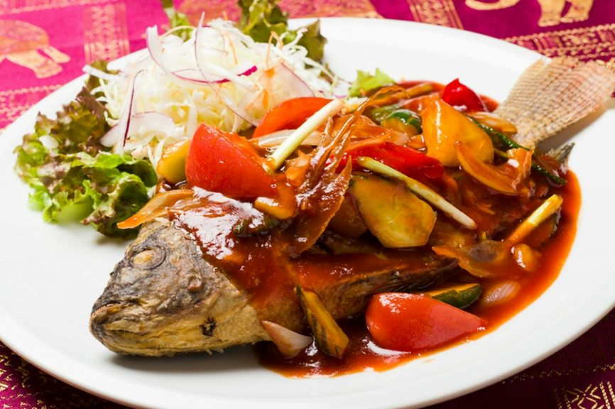 野菜もたっぷりとれるタイ料理。ヘルシー志向の方にも好評です