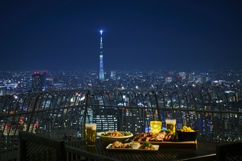 【天空ビアテラスプラン】煌めく夜景とともに味わう贅沢ディナー