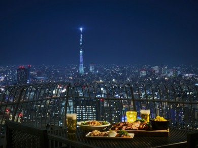 【天空ビアテラスプラン】煌めく夜景とともに味わう贅沢ディナー