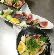 天日干し塩、ポン酢、ゴマ油
のすべてが楽しめる、県外からお越しの方には特にオススメの3種盛!!!!