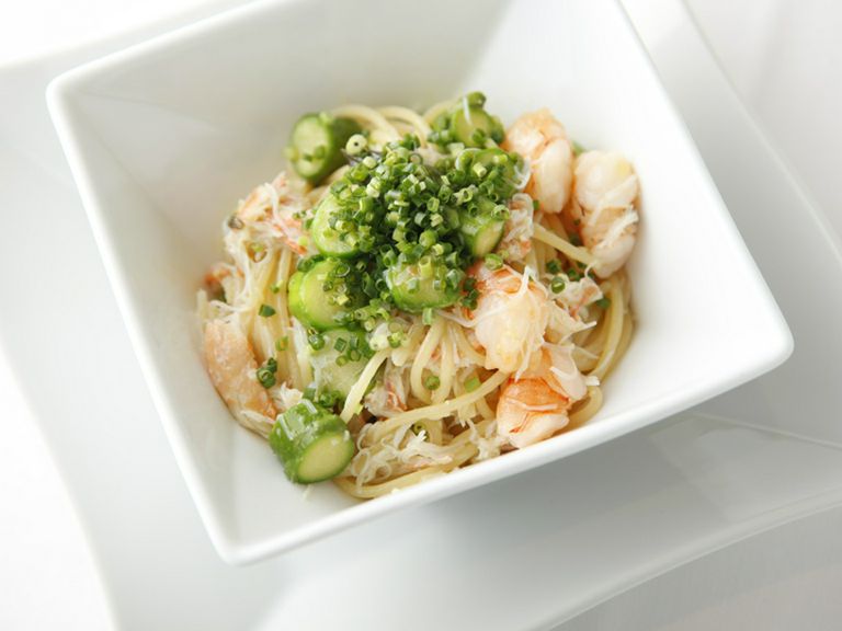 小エビとズワイガニ、アスパラの『パスタ』
