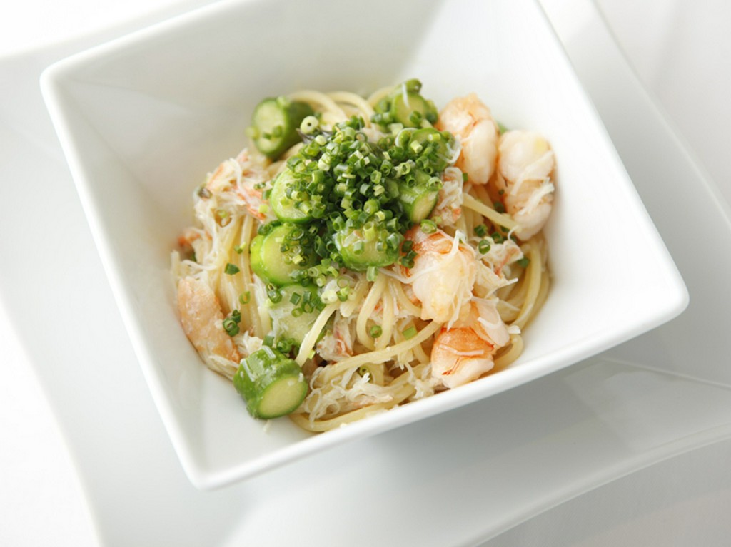 小エビとズワイガニ、アスパラの『パスタ』