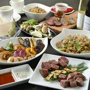 全8品のコースです。旬の食材やＡ５黒毛和牛などを使用した、蓮の基本コースです。

・前菜盛り合わせ
・季節のスープ
・本日のおすすめ魚介
・季節のサラダ
・旬のこだわり焼き野菜盛り
・Ａ５サーロインorフィレステーキ
・鉄板焼き一品（お好み焼き、焼きそば、ガーリックライスの中から一品選択）
・デザート