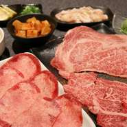 タン塩・ロース・上カルビ＋いずれか一品（ハラミ・天肉・テッチャン・上ミノ）