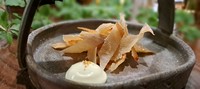 炙りたてのサクッと香ばしいえいひれを七味マヨネーズで。