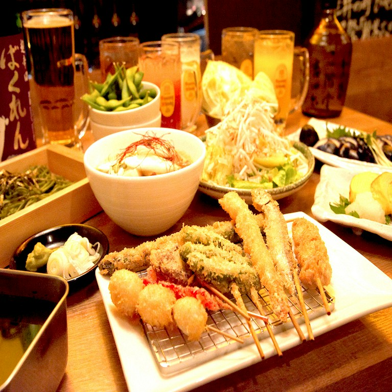 恵比寿駅徒歩1分！【串カツ居酒屋ぼっちゃん】飲み放題付2980円